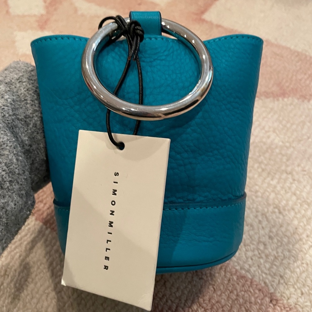 Simon Miller Teal Leather Bag with Black Interior